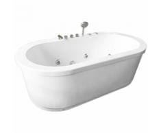 Vasca Da Bagno Idromassaggio 185x95 Cm Carnelli Freestanding Rio Bianca