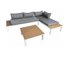 Sogari - Set da Giardino Fantasi colore Grigio Alluminio e Simil Rattan divano scomponibile divani