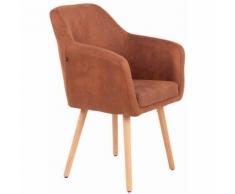 Sedia pranzo UTRECHT in similpelle vintage Marrone Natura (rovere)