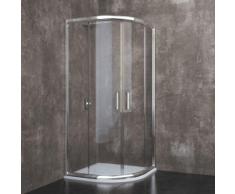 Lubiana - Box Doccia Semicircolare, Cristallo Temperato, Alluminio Anodizzato Maniglie in Acciaio