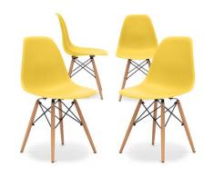 Premium Sedia Deswick - Opaco - Pack di 4 Giallo