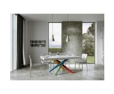 Itamoby S.r.l. - Tavolo Volantis Allungabile piano Bianco Lucido 90x160 allungato 420 telaio 4/B