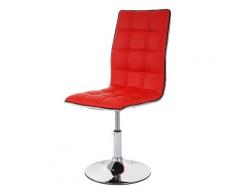 Set 6x sedie HWC-C41 design moderno ecopelle sala pranzo 54x43x89-103cm rosso