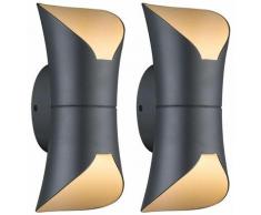 Etc-shop - Set di 2 lampade da parete a LED Facciate esterne SU GIÙ Faretti Illuminazione da