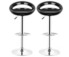2 pezzi Sgabelli da bar Sedia da pranzo con poggiapiedi 360°Mobili orientabile regolabile 59-80cm