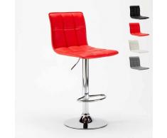 Sgabello moderno in similpelle per cucina e bar design PHOENIX | Rosso