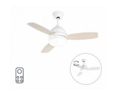QAZQA Ventilatori da soffitto rotar - Moderno - Legno,Acciaio,Plastico - Bianco/Marrone - Tondo