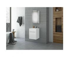 Set Mobili Snap - con Base, Lavabo, Specchiera, Pensile, Ante, Luci, Lampade - da Bagno - Bianco,