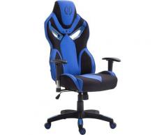 Sedia ufficio racing Fangio in tessuto Nero/blu