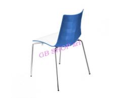 Gbshop - SEDIA ZEBRA BICOLORE confezione da 4 pezzi Bianco + fiordaliso/ gambe acciaio cromato