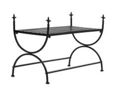 vidaXL Panca Stile Vintage in Metallo 83x42x55 cm Nero