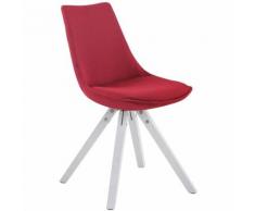 Sedia pranzo Albi in tessuto gambe quadrate Rosso Bianco (rovere)