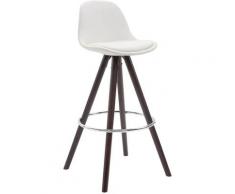 Sgabello Franklin in similpelle gambe rotonde Bianco Cappuccino