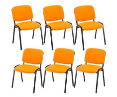 Set 6x Sedie Ufficio Ken In Tessuto Arancione