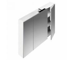 Specchio contenitore 100cm bianco frassinato 3 ante battenti softclose lampada led