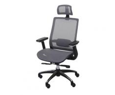 Mendler - Poltrona ufficio HWC-A20 ergonomica design moderno tessuto grigio