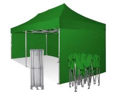 Gazebo 4x8 ultraresistente pieghevole in alluminio con laterali - VERDE