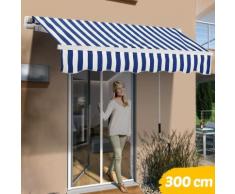 Tenda Sole Balcone a Bracci Estensibili Parasole Avvolgibile Esterno 300x200 Blu
