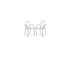 Set Di 2 Sedie Moderne Di Design In Policarbonato Trasparente Per Sala Da Pranzo Cucina Ufficio