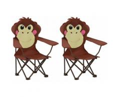 YOUTHUP Sedie da Giardino per Bambini 2 pz Marroni in Tessuto - Marrone