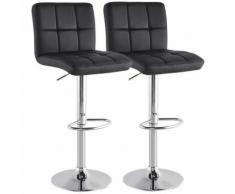 Set 2 Sgabelli Cucina Seduta Pelle Imbottita Sgabello Girevole Casa Bar Nero