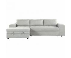 Divano letto angolare imbottito in tessuto grigio chiaro KIRUNA