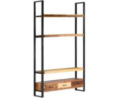 Credenza Alta 118x30x200 cm in Legno Massello di Recupero - Marrone - Vidaxl