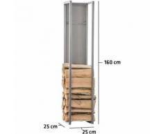 Scaffale Legnaia per Camino SPARK in acciaio inossidabile Acciaio inox 25x25x160 cm