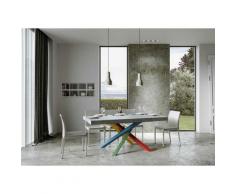 Itamoby S.r.l. - Tavolo Volantis Allungabile piano Cemento 90x180 allungato 284 telaio 4/B colori