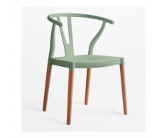 SKLUM Sedia Uish in Polietilene e Legno Celadon Polietilene