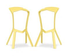 Sgabello Design Marcus - Pack di 2 Giallo