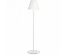 Piantana id-itaca pt1 e27 led ip44 169,5h plastica bianca opale lampada terra cappello cono moderna
