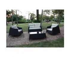 SET Salotto IBIZA SOFA 2 Posti caffe Strutture in alluminio polyrattan