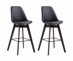 Set 2 sgabelli cucina Metz in similpelle Nero Cappuccino