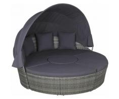 YOUTHUP Set Divano da Giardino 4 pz Cuscini in Polyrattan Grigio - Grigio