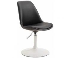 Sedia da pranzo MAVERICK in similpelle Nero Metallo bianco opaco