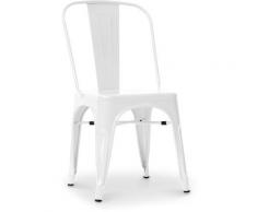 Sedia stile Tolix sedile quadrato - Nuova Edizione - Metallo Bianco
