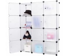 Armadio Guardaroba Modulare 12 Cubi 112x37x148 Cm Rizzetti Bianco