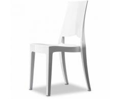 Sedia glenda completamente in policarbonato, impilabile disponibile in più finiture, colore bianco