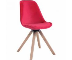 Sedia Pranzo Girevole Troyes In Velluto Rosso Natura (rovere)