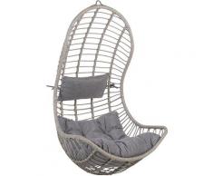 Poltrona sospesa in rattan grigio PINETO