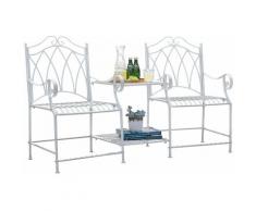SoBuy Set Bistro Tavolo Ferro Battuto Giardino Tavolo da Esterno con Sedie Tavolino da Balcone