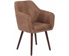 Sedia pranzo UTRECHT in similpelle vintage Tortora Noce