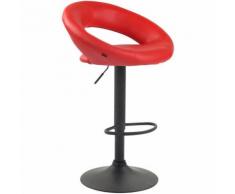 Sgabello Cucina Olinda In Similpelle Rosso Metallo nero opaco