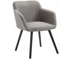 Sedia da sala da pranzo Debbie, in tessuto Grigio Nero (rovere)