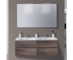 Mobile Da Bagno Sospeso 120cm Mazzoni Maiorca Light Doppia Vasca Grigio Frassinato