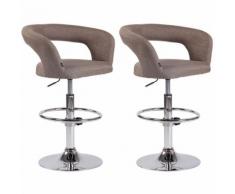 Set 2 sgabelli cucina Jaen Tortora Tessuto
