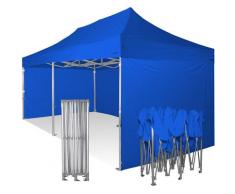 Gazebo pieghevole 3x6 nero Exa 55mm alluminio con laterali PVC 350g