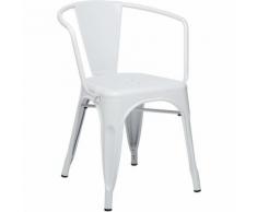SKLUM Sedia con Braccioli LIX Bianco Sala da Pranzo Cucina Bar Stile Industrial
