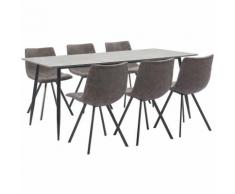 Set Sala da Pranzo 7 pz in Similpelle Marrone